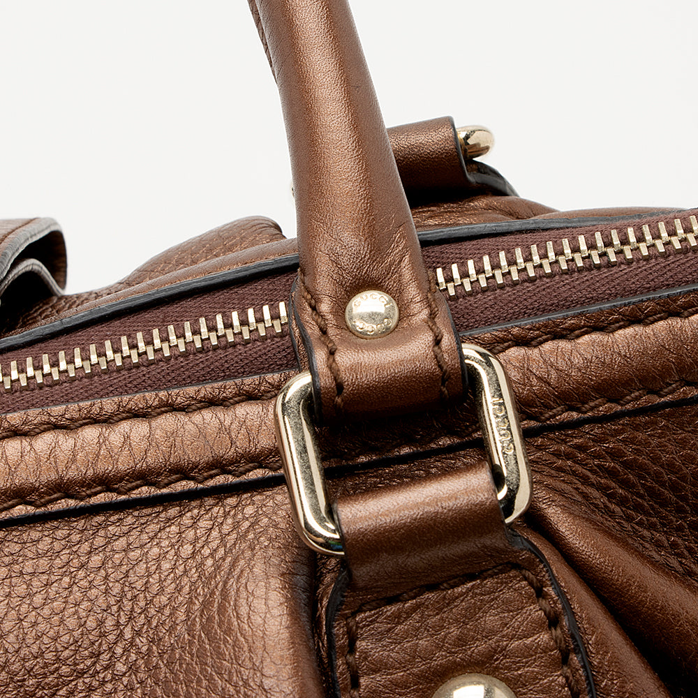Gucci Metallic Leather Sukey Satchel (SHF-21788)