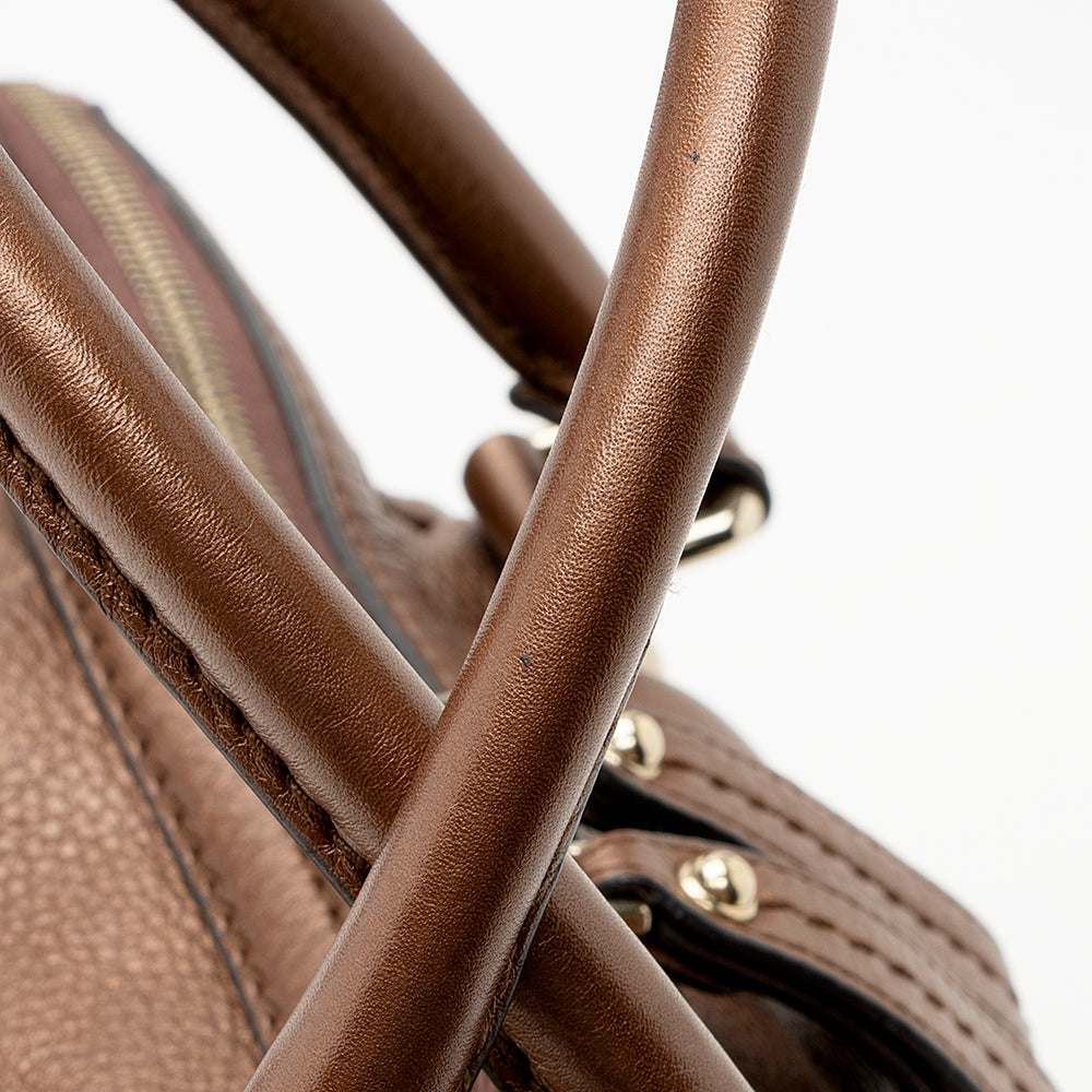 Gucci Metallic Leather Sukey Satchel (SHF-21788)