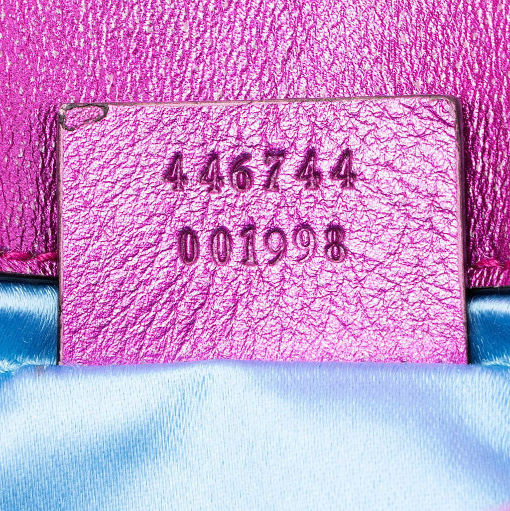 Gucci Metallic Matelasse Leather GG Marmont Mini Shoulder Bag (SHF-22837)
