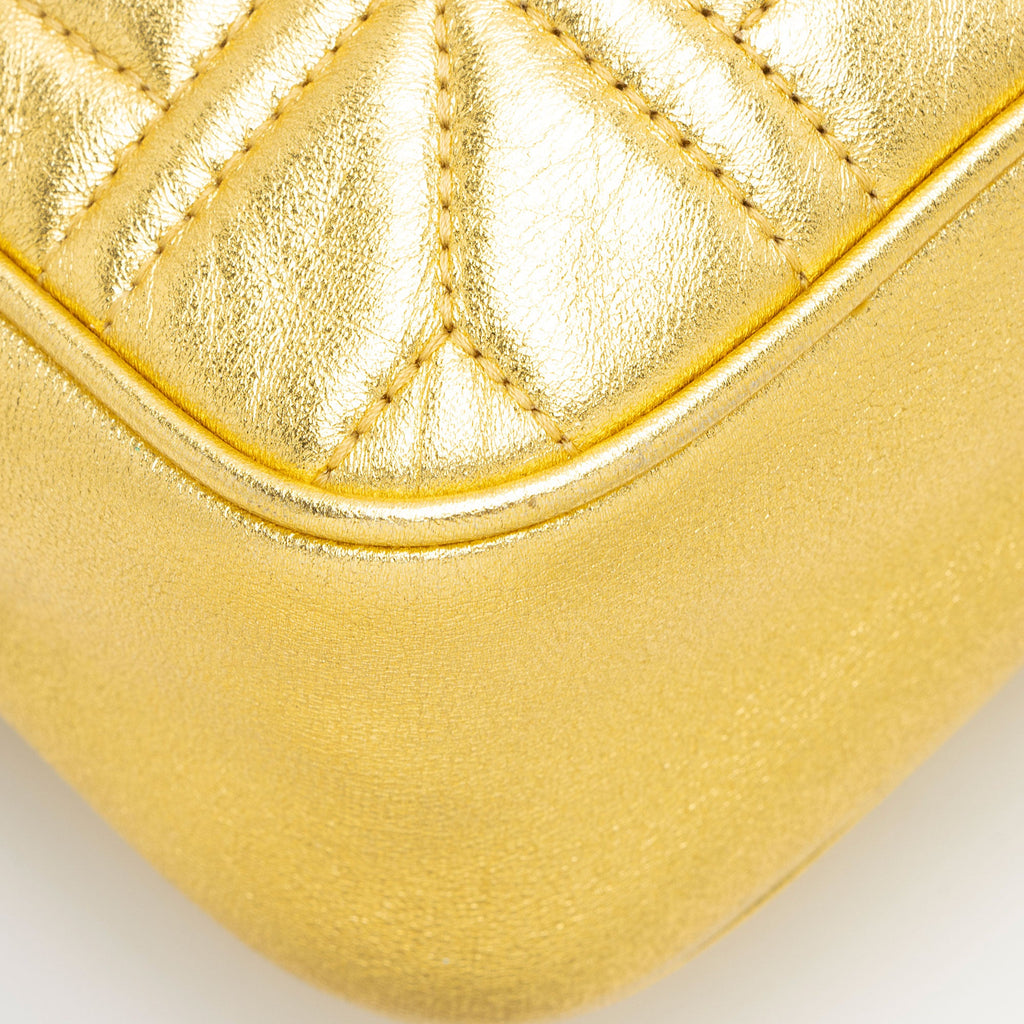 Gucci Metallic Matelasse Leather Pearl GG Marmont Small Camera Bag