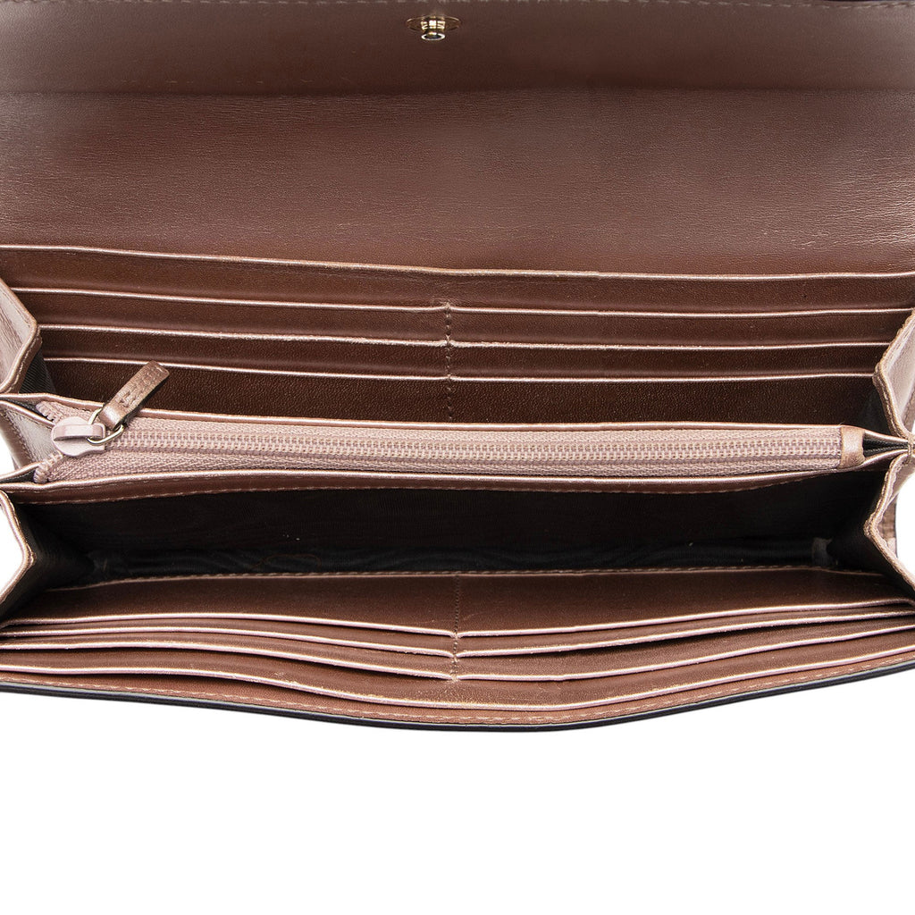 Gucci Metallic Microguccissima Leather Mayfair Continental Wallet