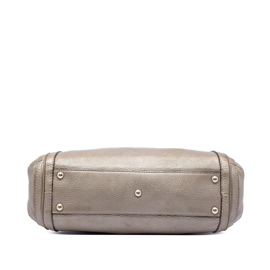 Gucci Metallic Pebbled Calfskin Bella Satchel