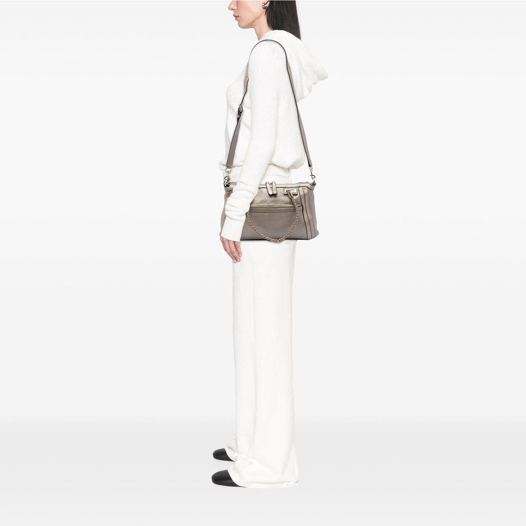 Gucci Metallic Pebbled Calfskin Bella Satchel