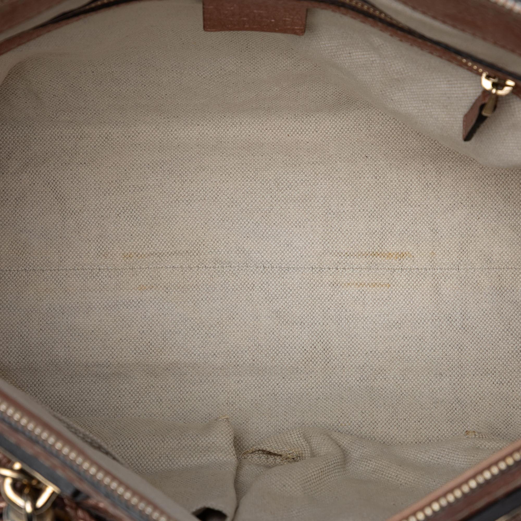 Gucci Metallic Pebbled Calfskin Bella Satchel