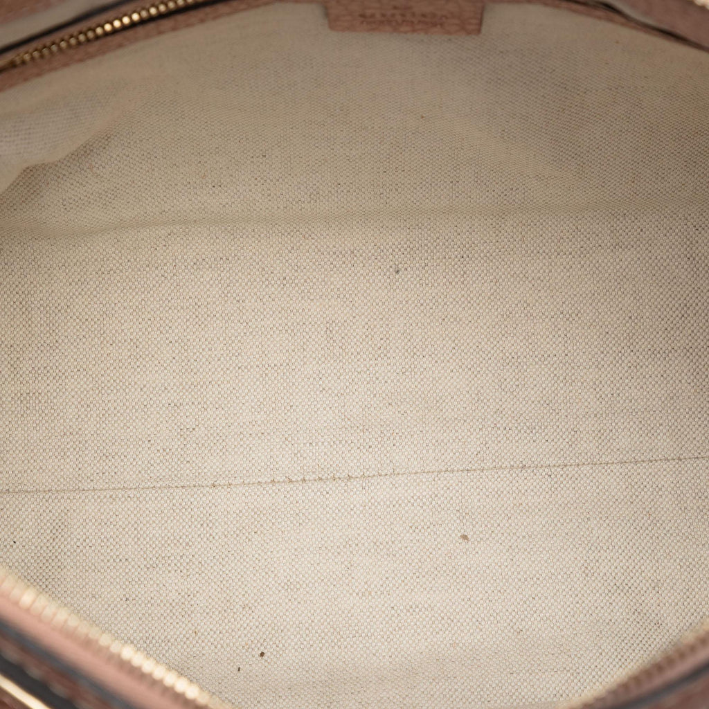 Gucci Metallic Pebbled Calfskin Bella Satchel