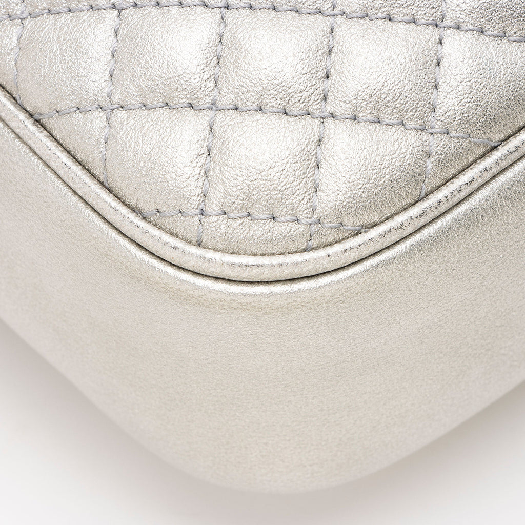 Gucci Metallic Quilted Leather Web Trapuntata Small Shoulder Bag