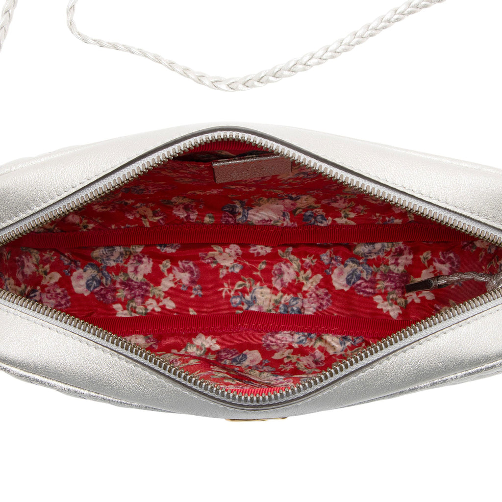 Gucci Metallic Quilted Leather Web Trapuntata Small Shoulder Bag