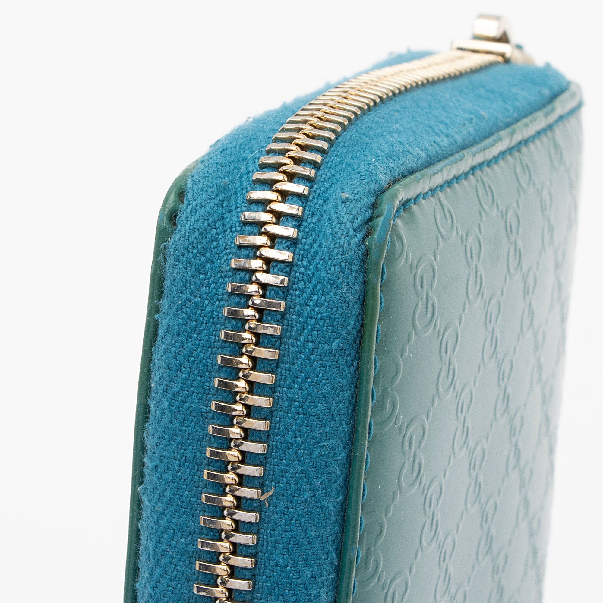 Gucci Patent Microguccissima Leather Nice Zip Around Wallet (SHF-as5XBr)