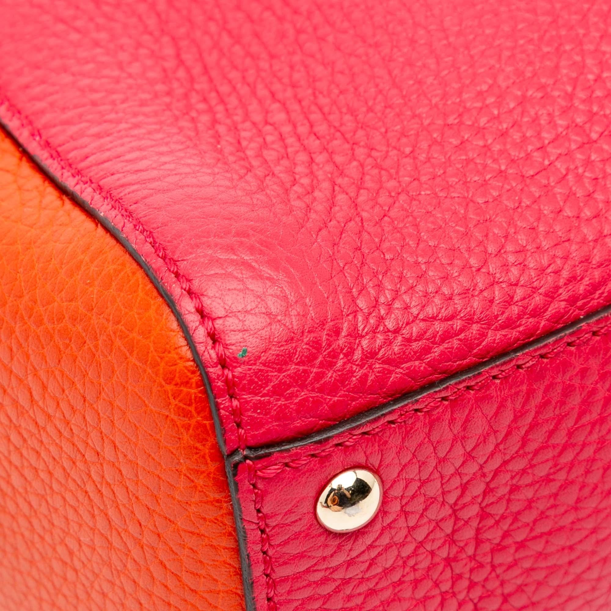 Gucci Mini Bicolor Calfskin Bamboo Shopper Satchel