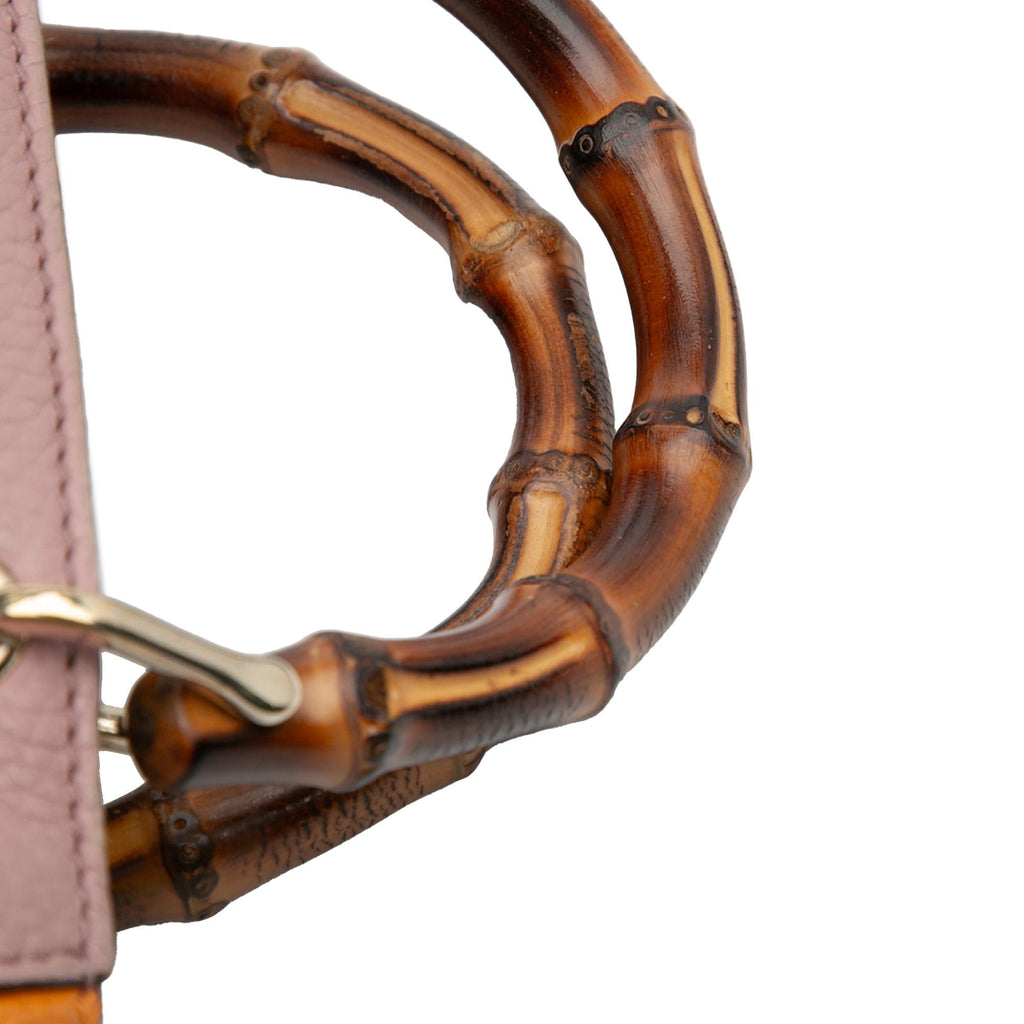 Gucci Mini Bicolor Calfskin Bamboo Shopper Satchel