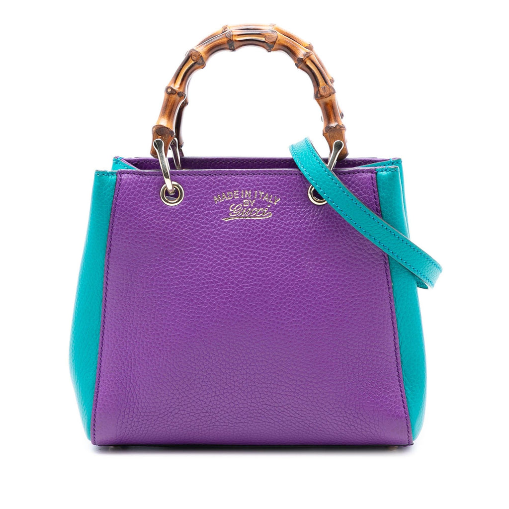 Gucci Mini Bicolor Calfskin Bamboo Shopper Satchel