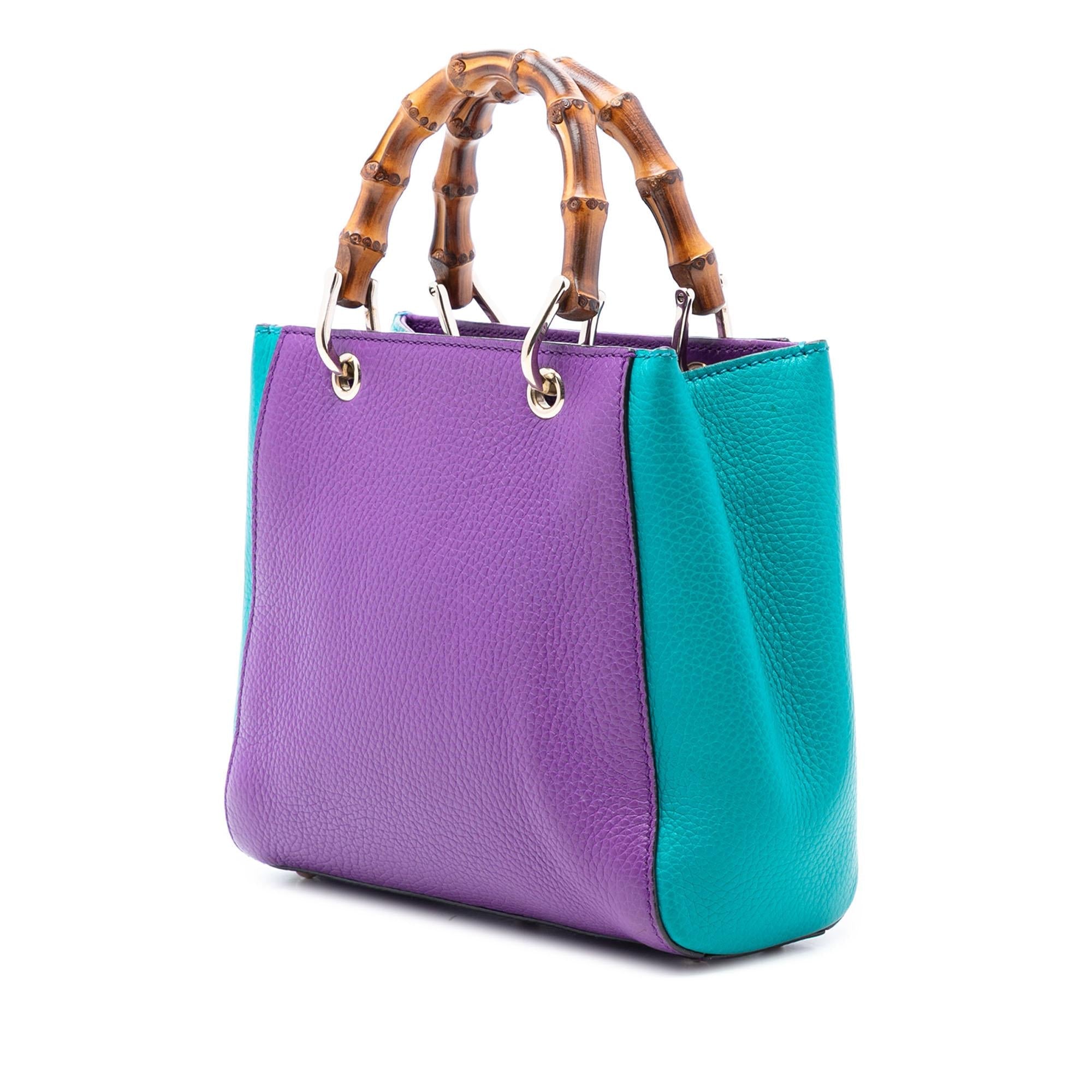 Gucci Mini Bicolor Calfskin Bamboo Shopper Satchel