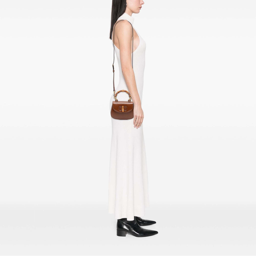 Gucci Mini Calfskin 1947 Bamboo Top Handle Bag