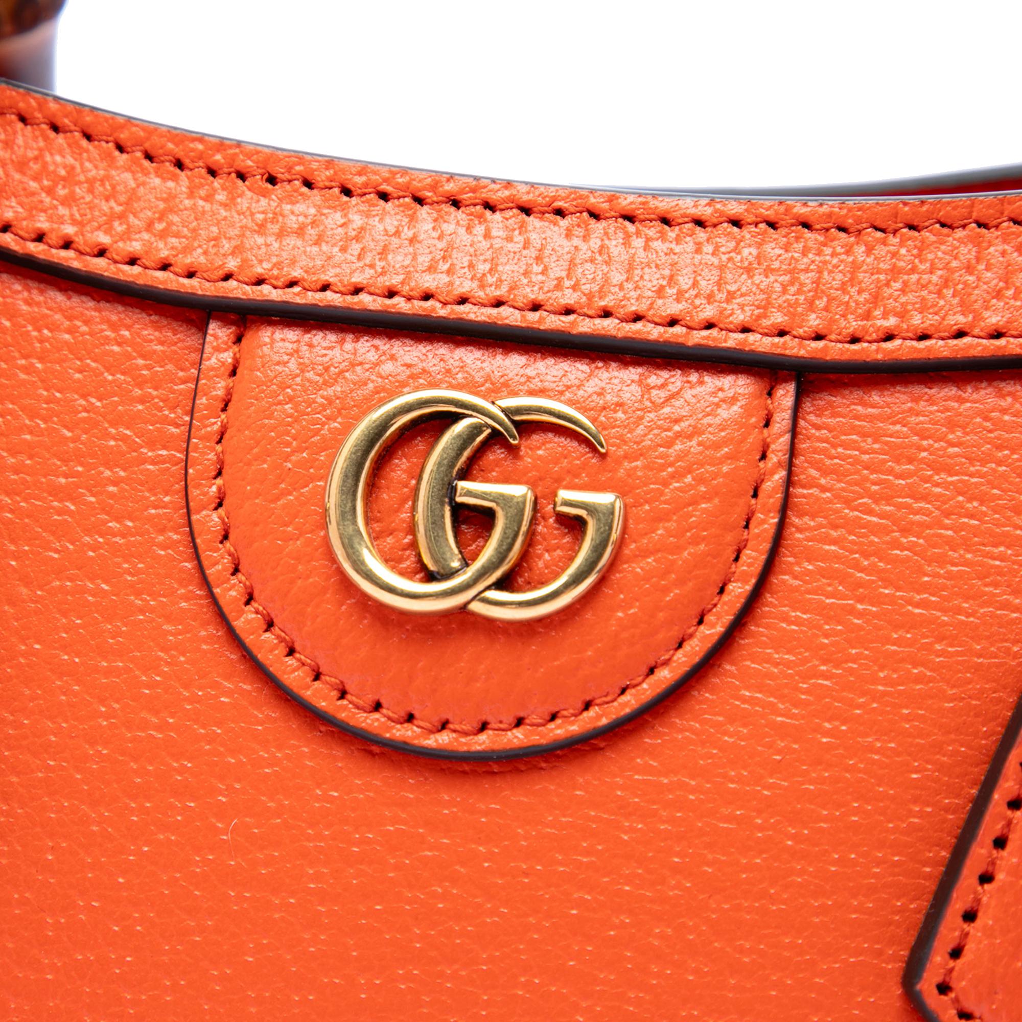Gucci Mini Calfskin Bamboo Diana Satchel