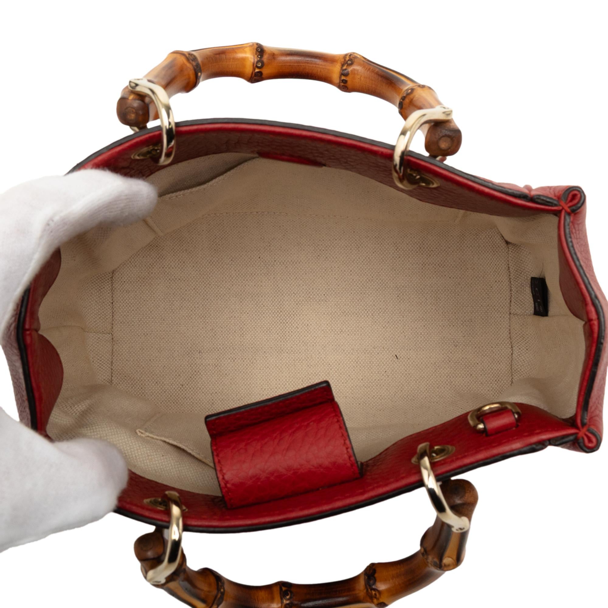 Gucci Mini Calfskin Bamboo Shopper Satchel