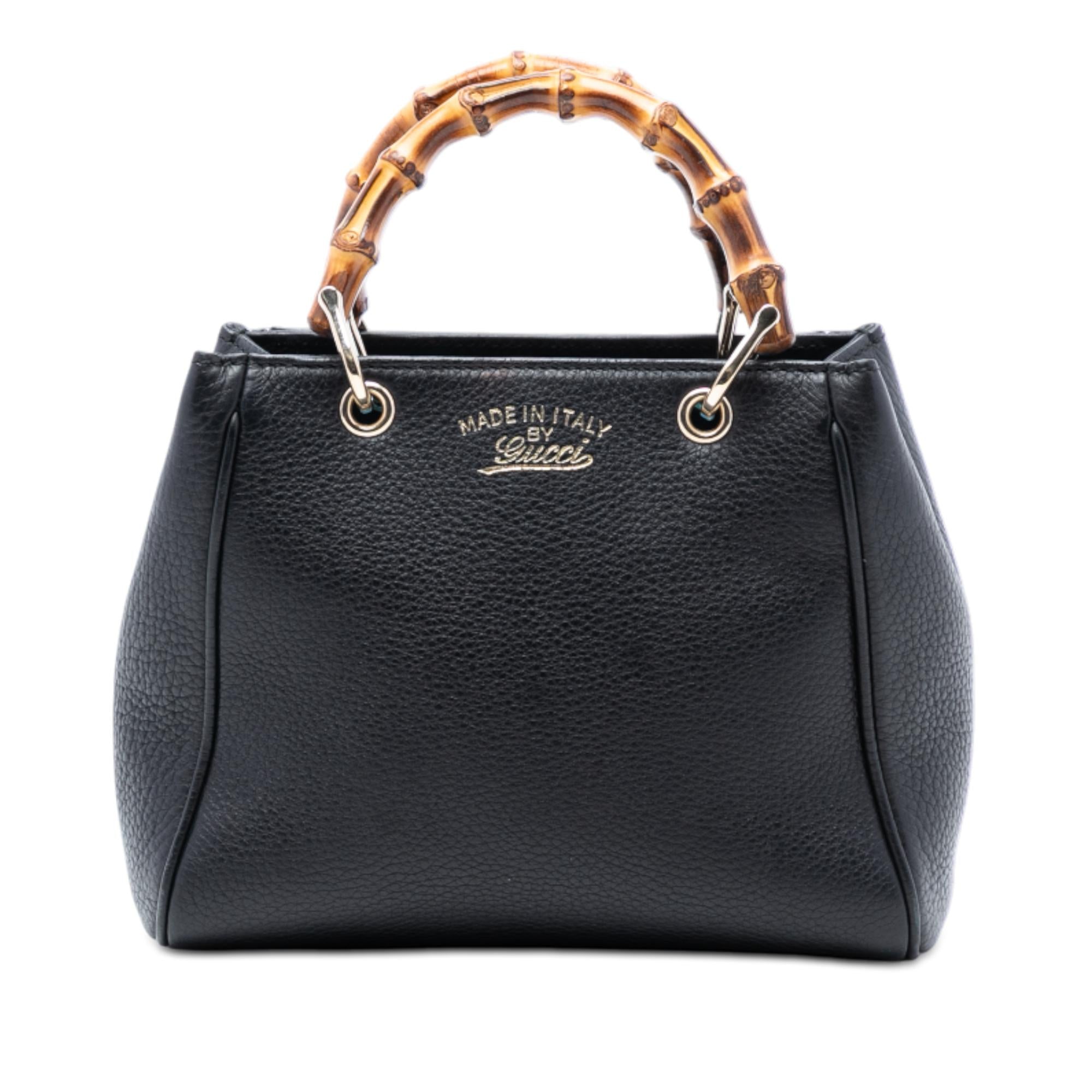 Gucci Mini Calfskin Bamboo Shopper Satchel
