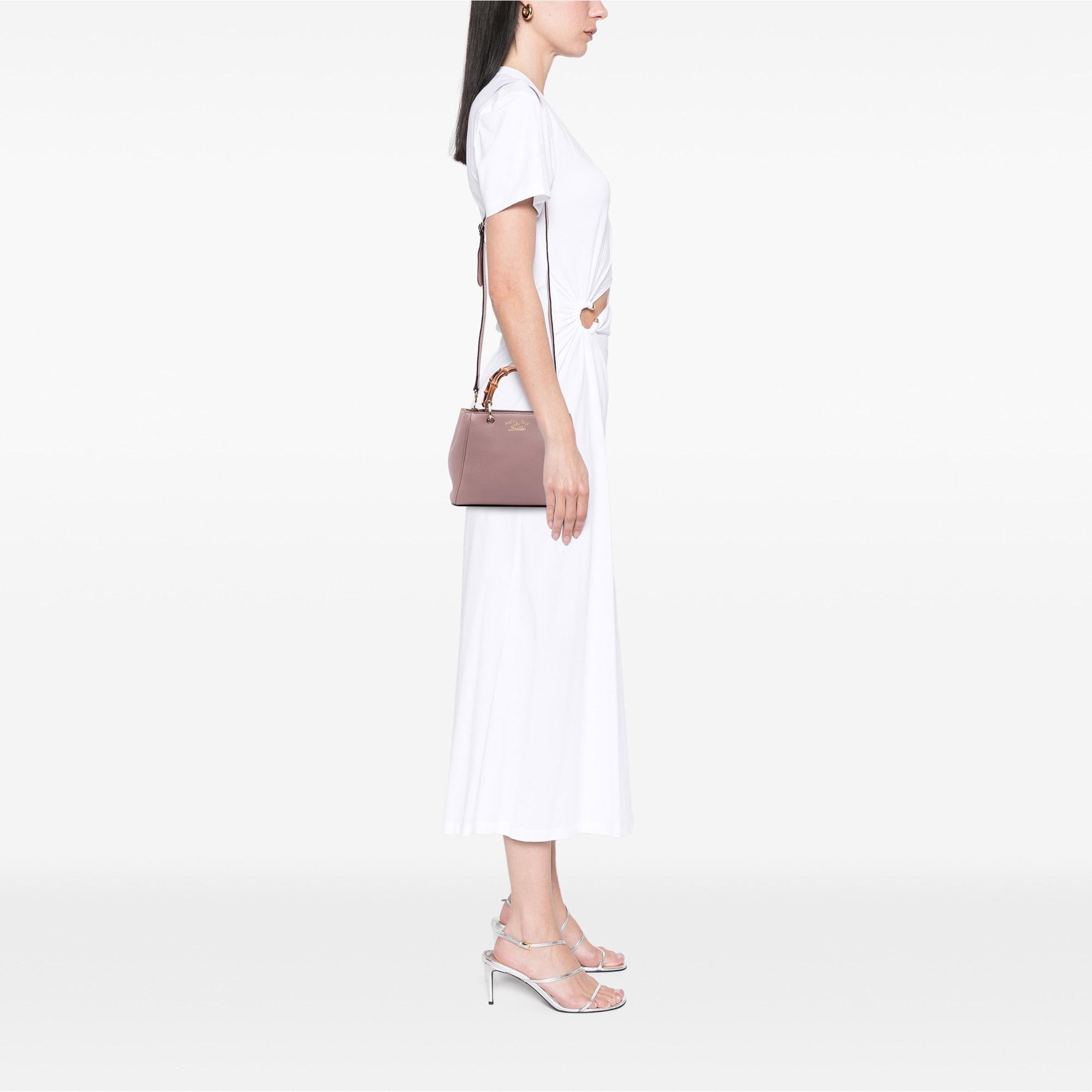 Gucci Mini Calfskin Bamboo Shopper Satchel