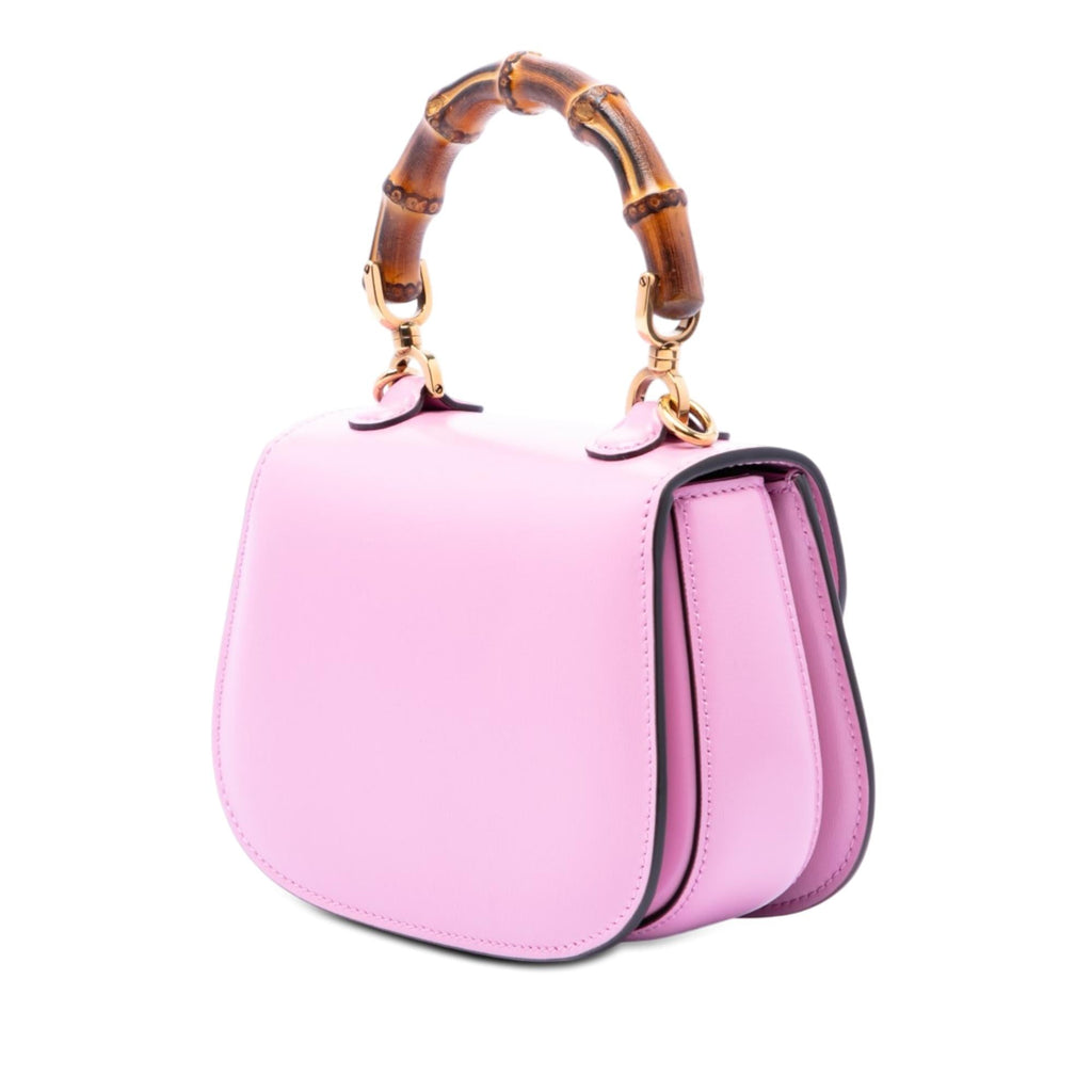 Gucci Mini Calfskin Web 1947 Bamboo Top Handle Bag