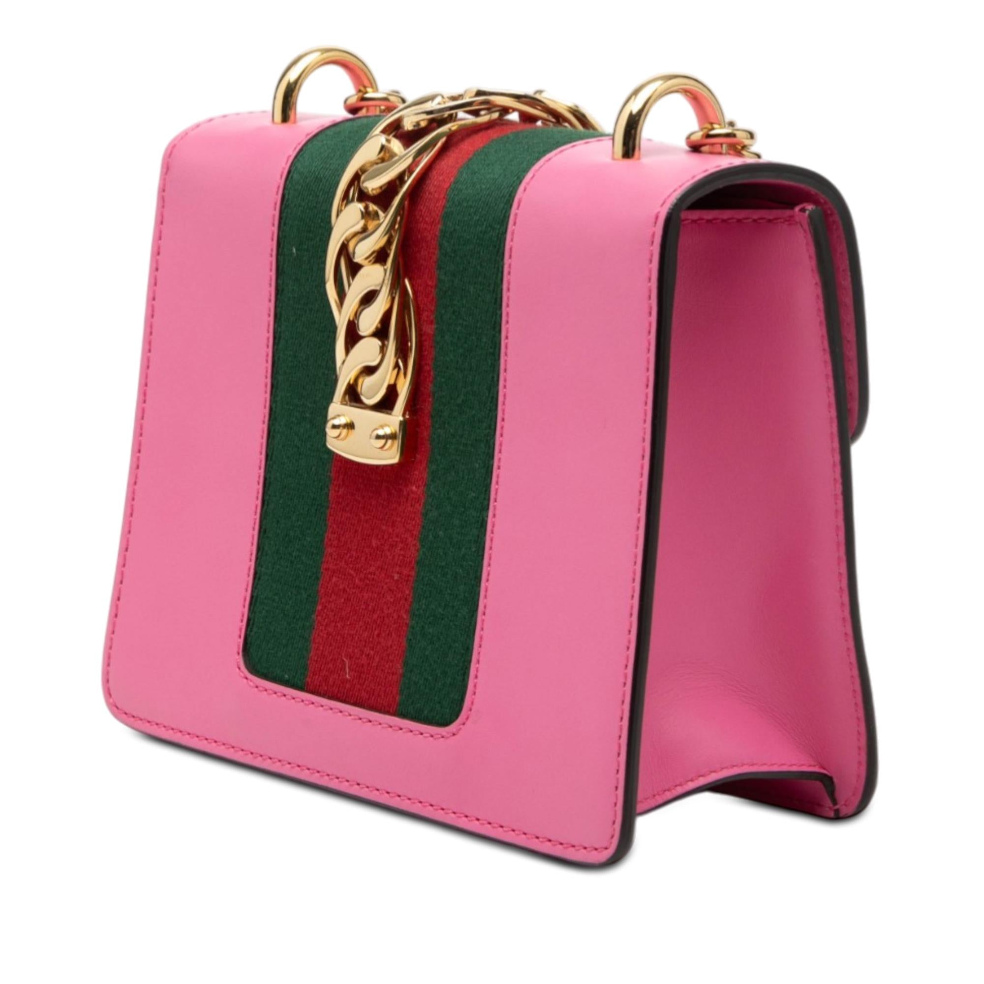 Gucci Mini Calfskin Web Sylvie Chain Crossbody
