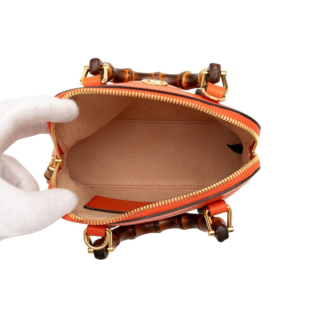 Gucci Mini Dollar Calfskin Bamboo Diana Dome Satchel