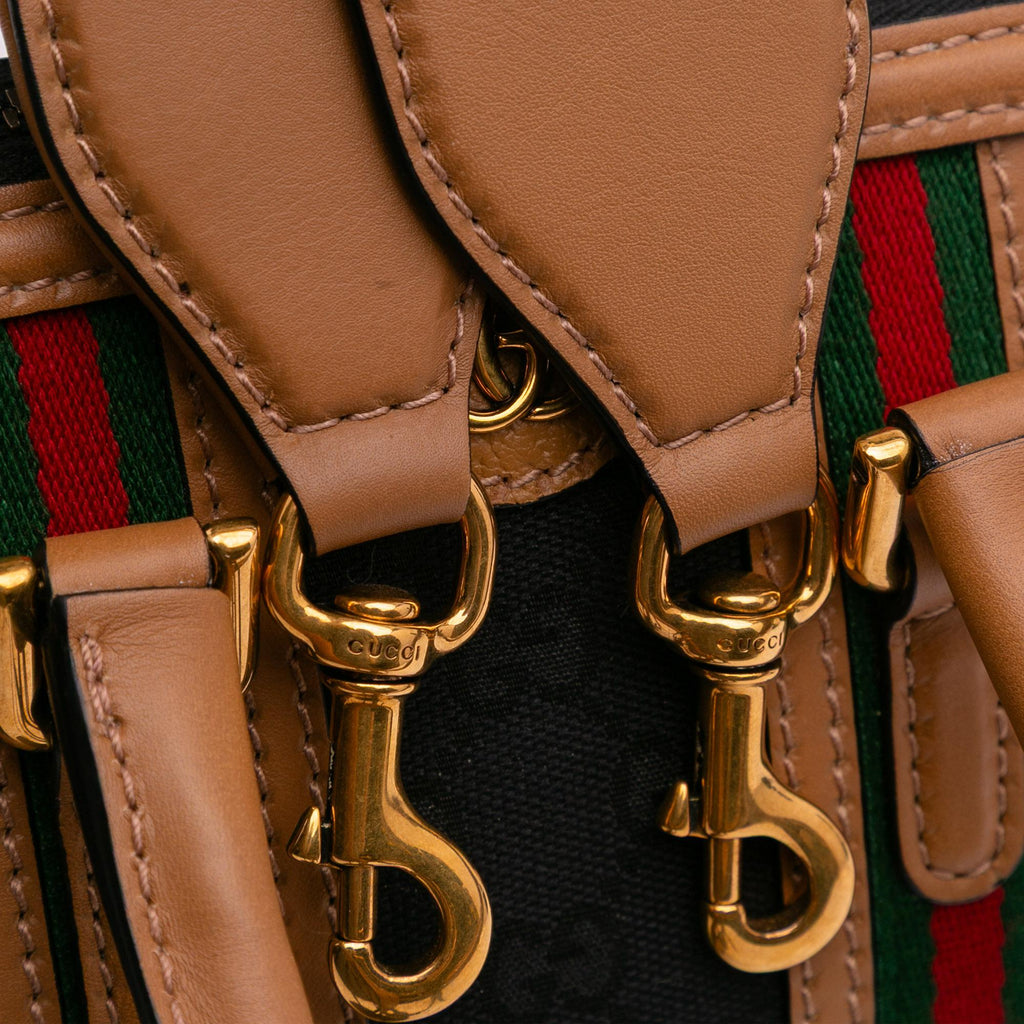 Gucci Mini GG Canvas Web Bauletto Top Handle Bag