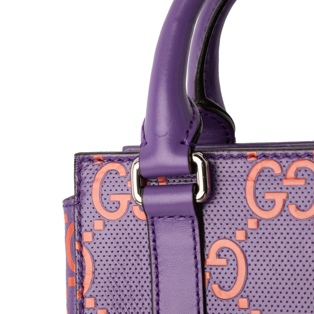 Gucci Mini GG Embossed Perforated Leather Tote