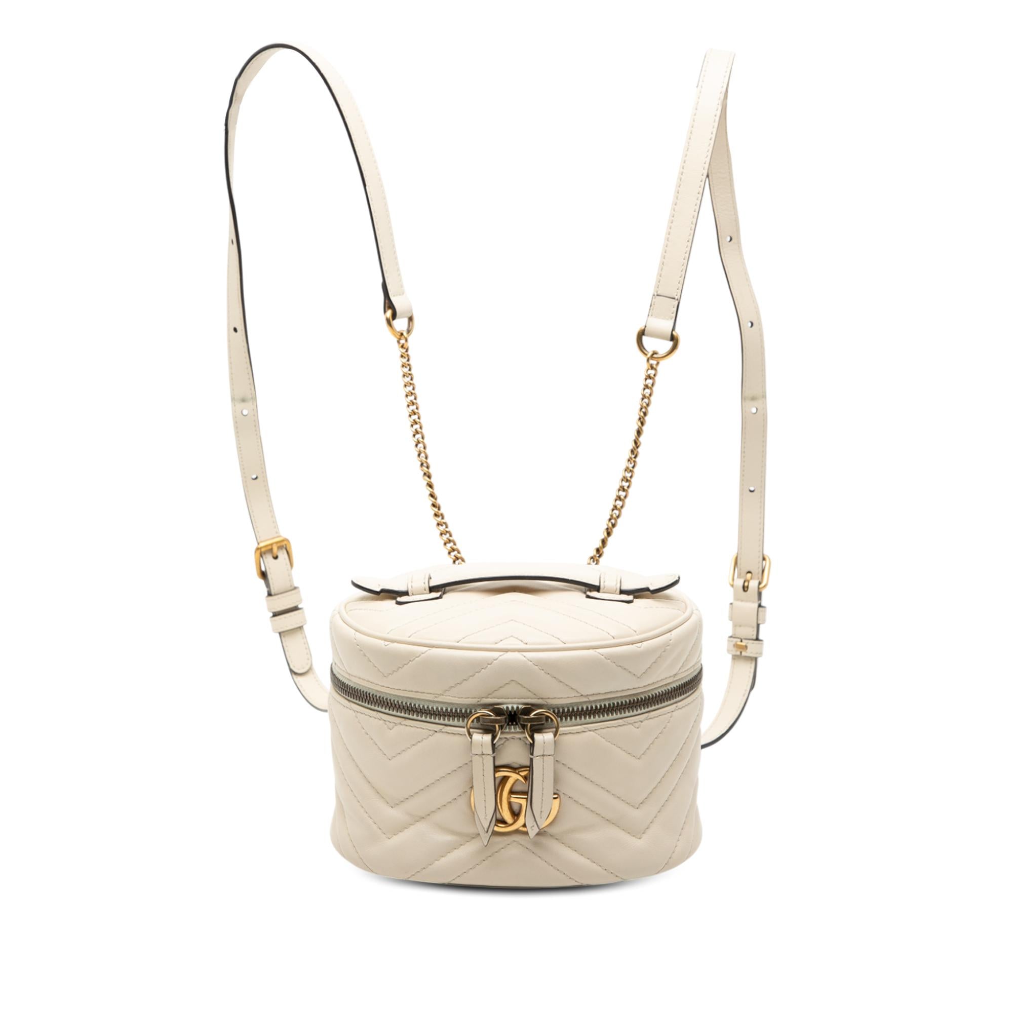 Gucci Mini GG Marmont Matelasse Leather Round Backpack