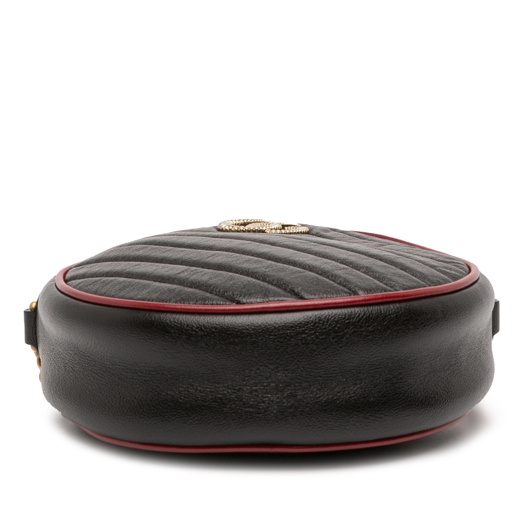 Gucci Mini GG Marmont Matelasse Leather Torchon Round Crossbody