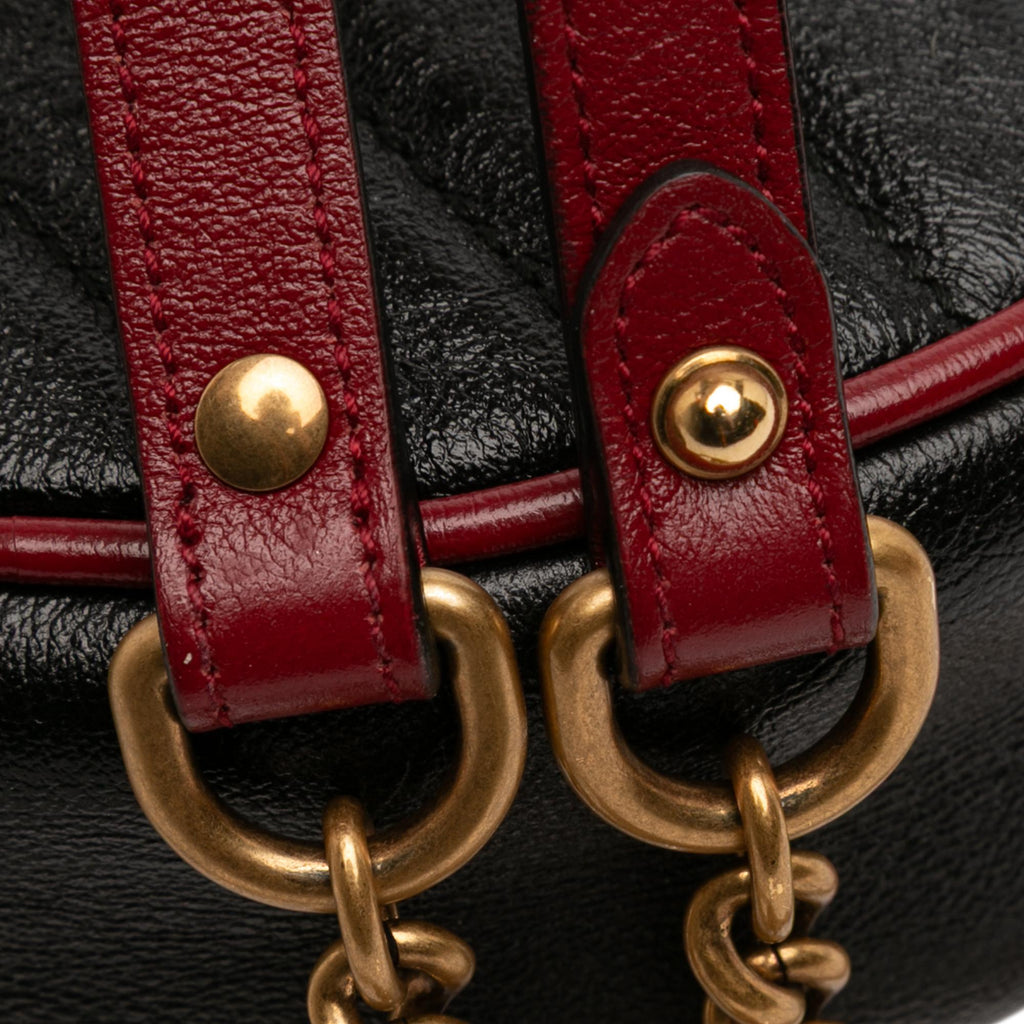 Gucci Mini GG Marmont Matelasse Leather Torchon Round Crossbody