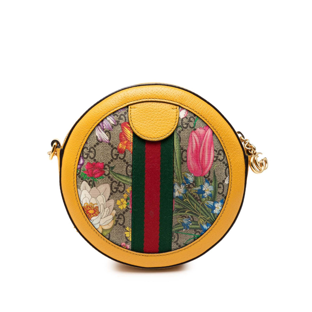 Gucci Mini GG Supreme Flora Ophidia Round Crossbody