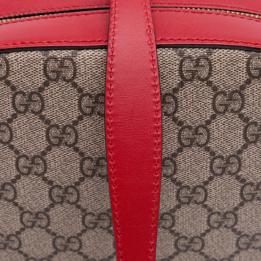 Gucci Mini GG Supreme Kingsnake Heart Embroidered Camera Bag