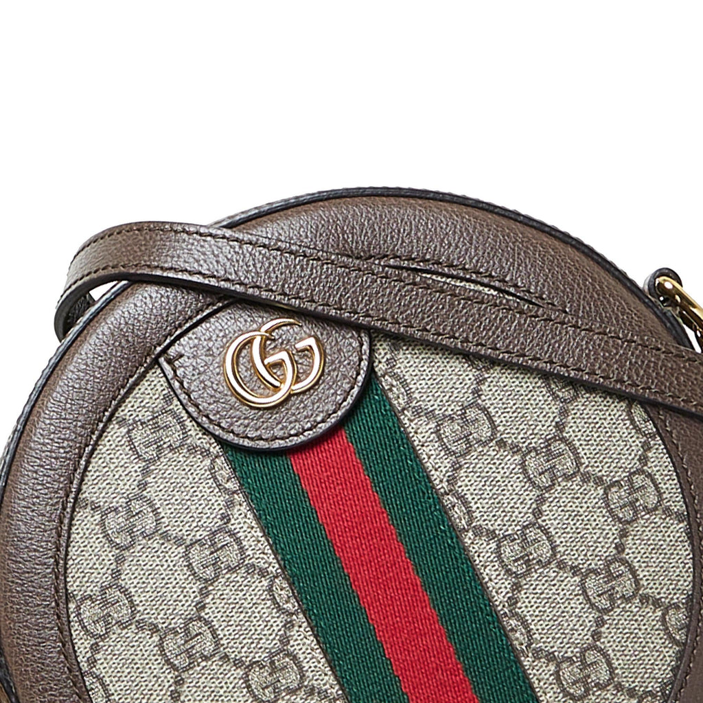 Gucci Mini GG Supreme Round Ophidia Crossbody (SHG-Q0Y51W)