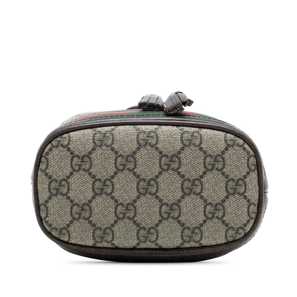 Gucci Mini GG Supreme Web Ophidia Bucket Bag