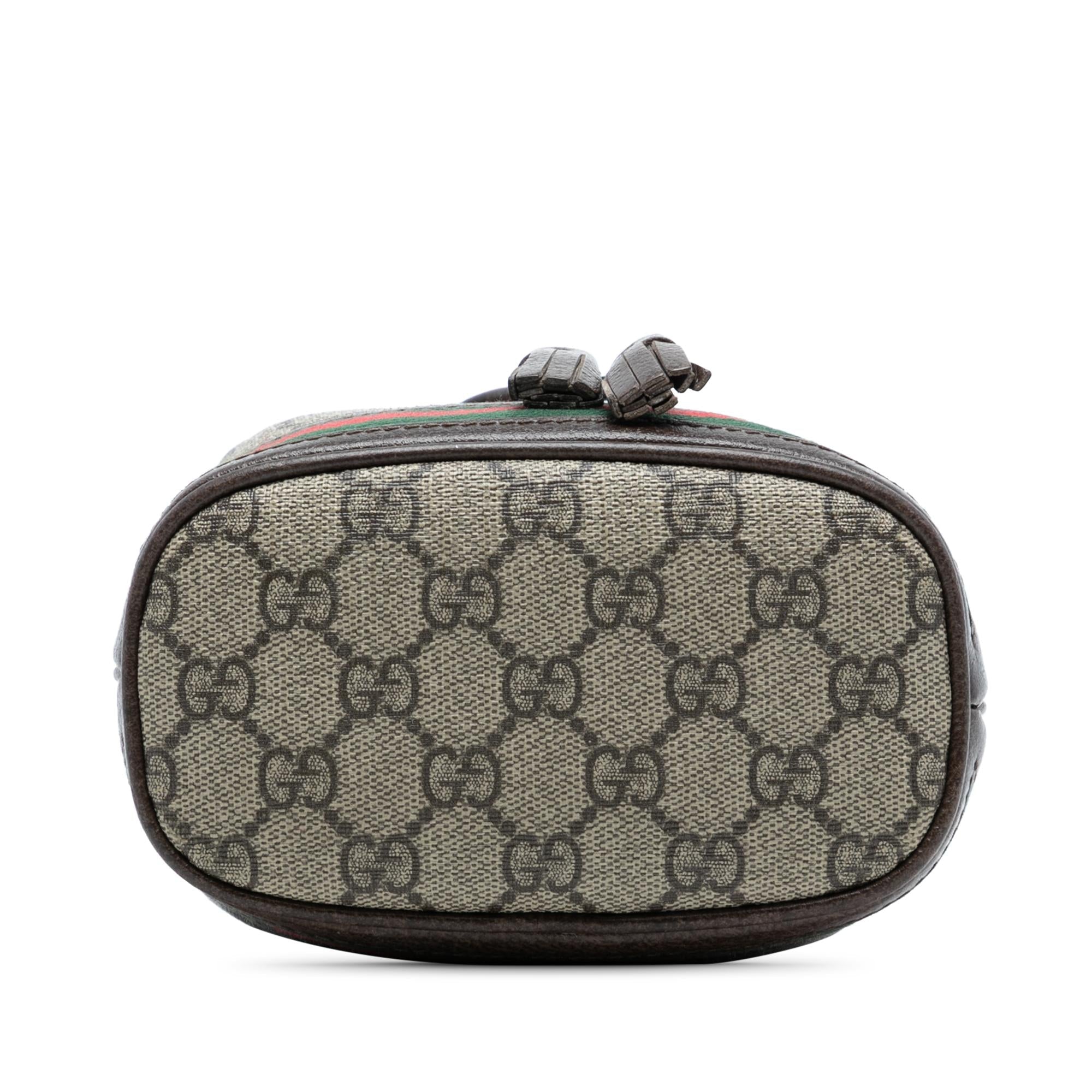 Gucci Mini GG Supreme Web Ophidia Bucket Bag