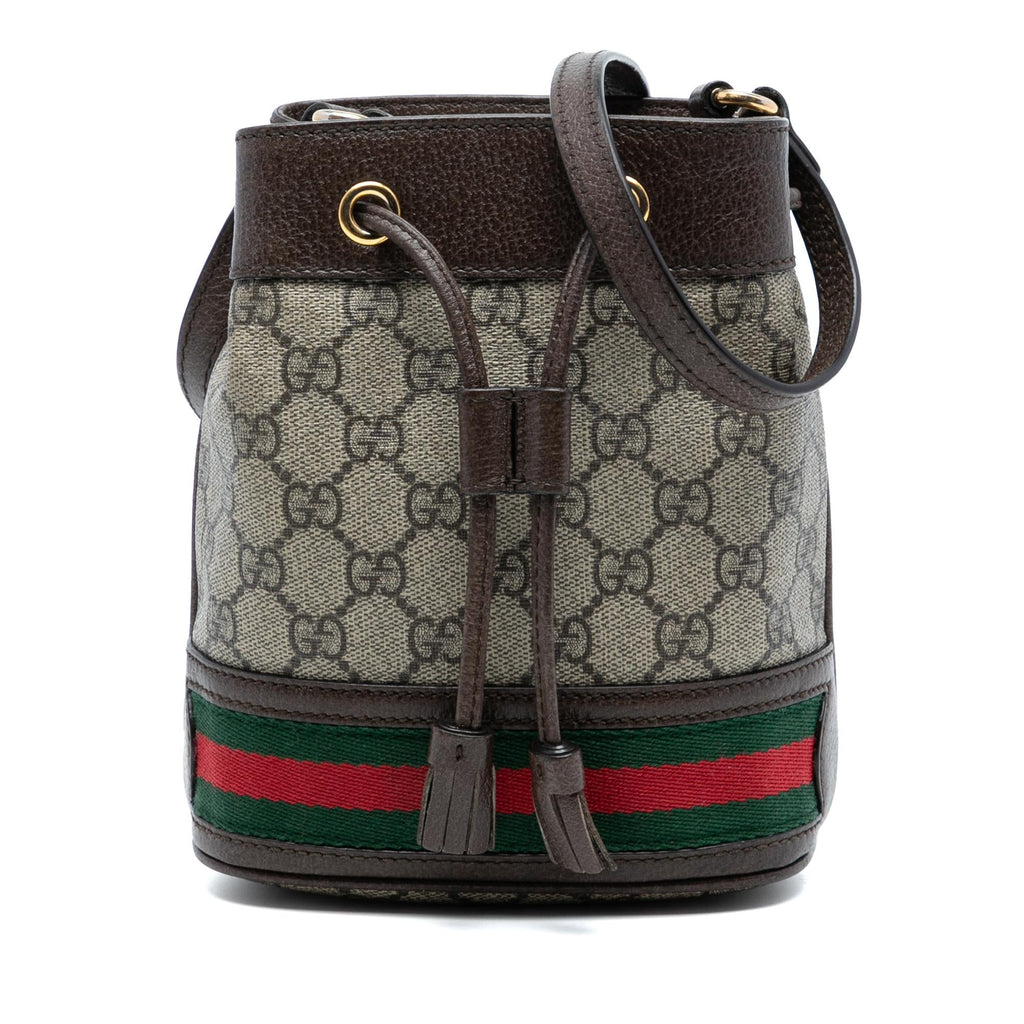 Gucci Mini GG Supreme Web Ophidia Bucket Bag