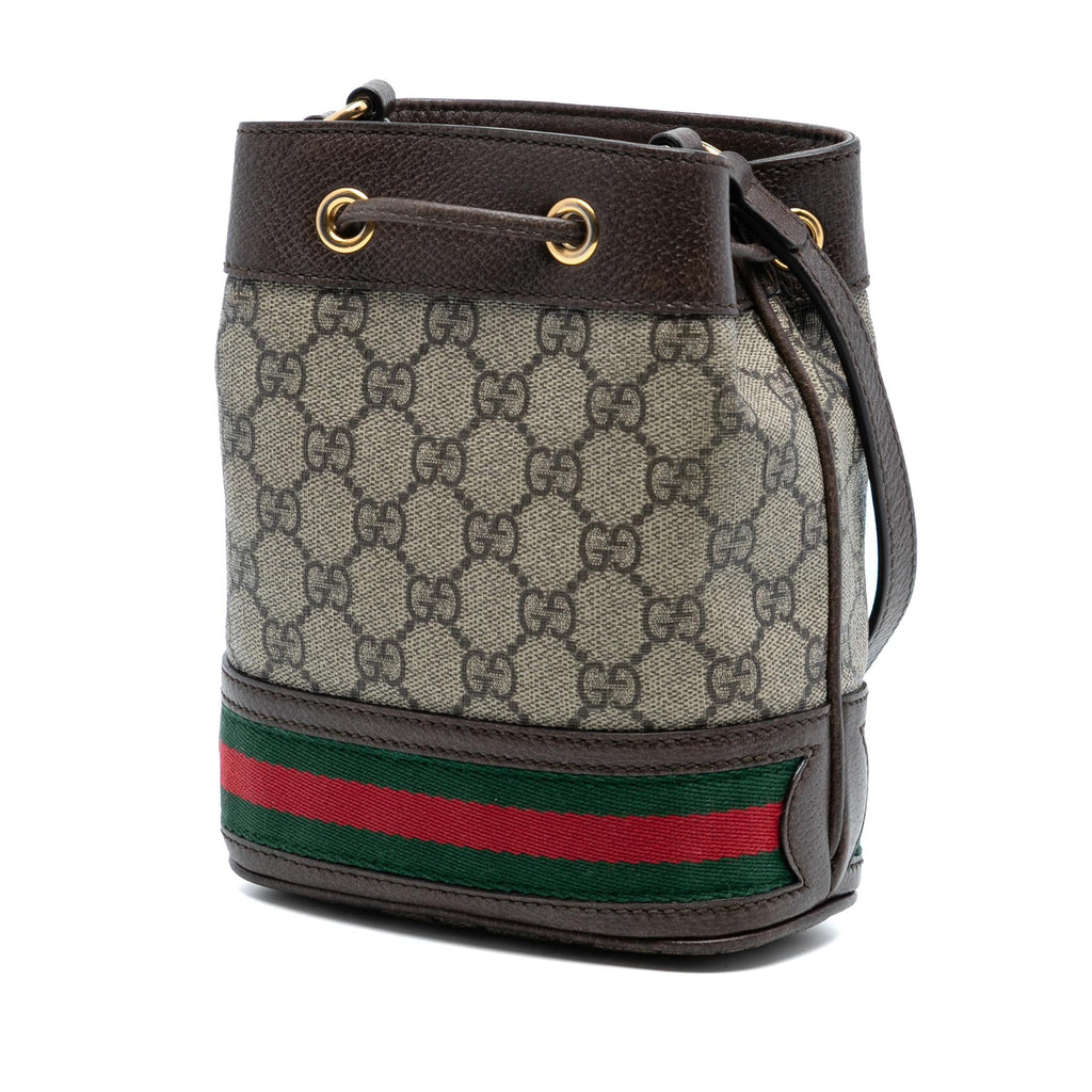 Gucci Mini GG Supreme Web Ophidia Bucket Bag
