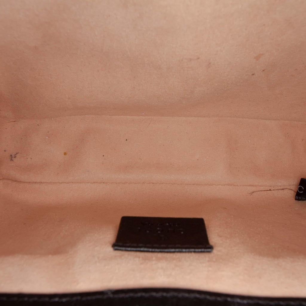 Gucci Mini GG Supreme and Calfskin Padlock Flap Pocket Satchel