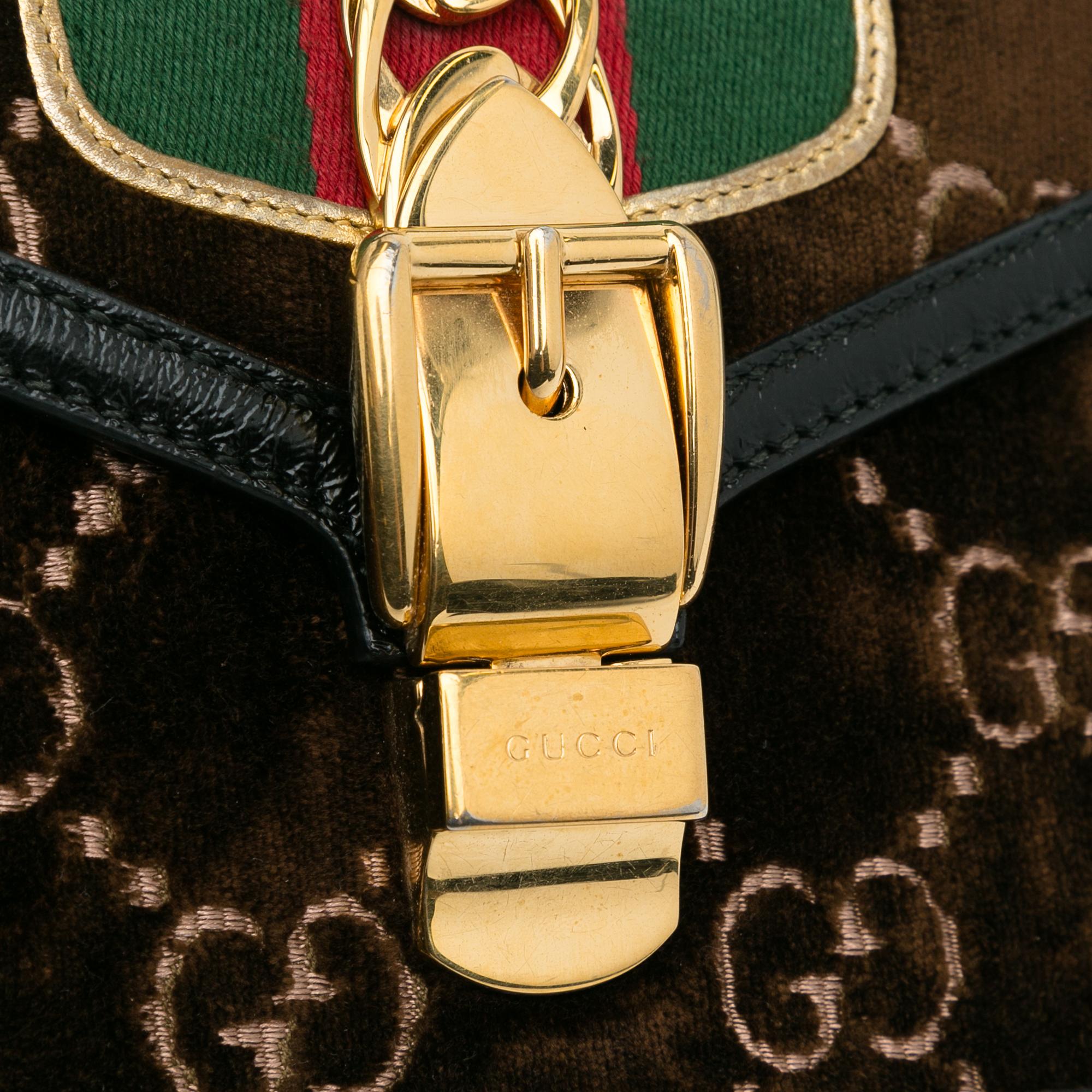 Gucci Mini GG Velvet Sylvie Satchel (SHG-f0os8k)