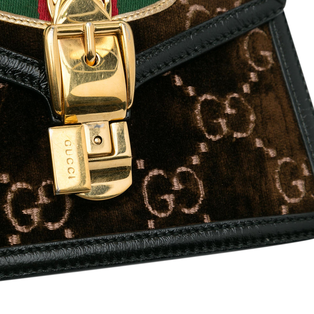 Gucci Mini GG Velvet Sylvie Satchel (SHG-f0os8k)