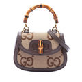 Gucci Mini Jumbo GG Canvas 1947 Bamboo Top Handle Bag