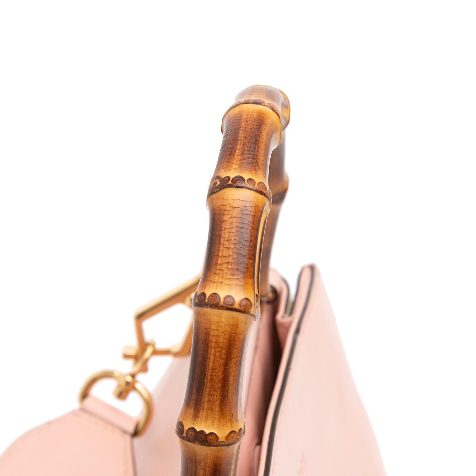 Gucci Mini Leather Bamboo Nymphaea Satchel