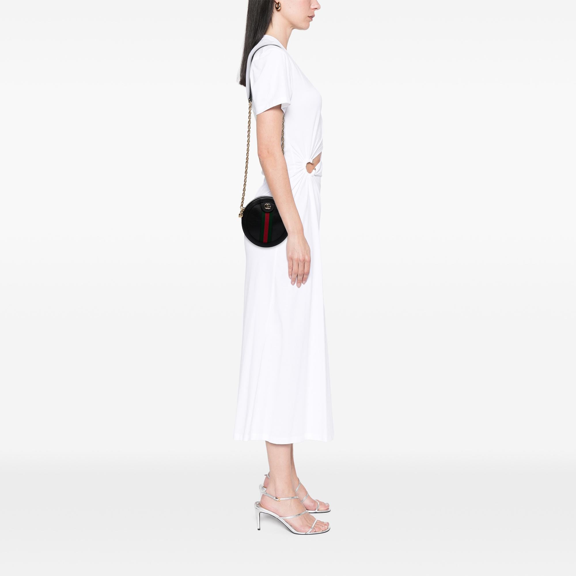 Gucci Mini Leather Ophidia Round Crossbody