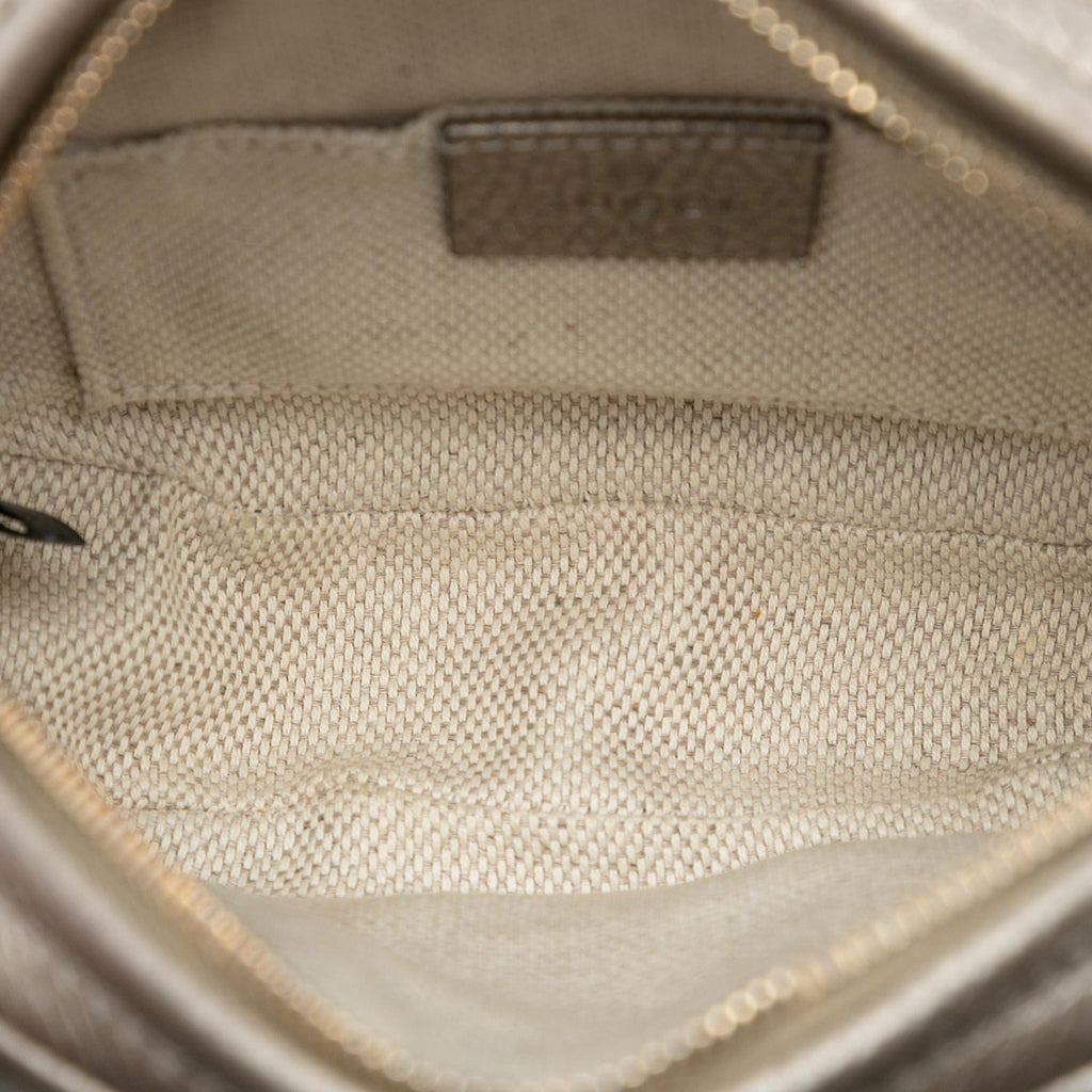 Gucci Mini Metallic Pebbled Calfskin Soho Chain Crossbody