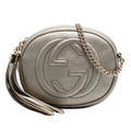 Gucci Mini Metallic Pebbled Calfskin Soho Chain Crossbody