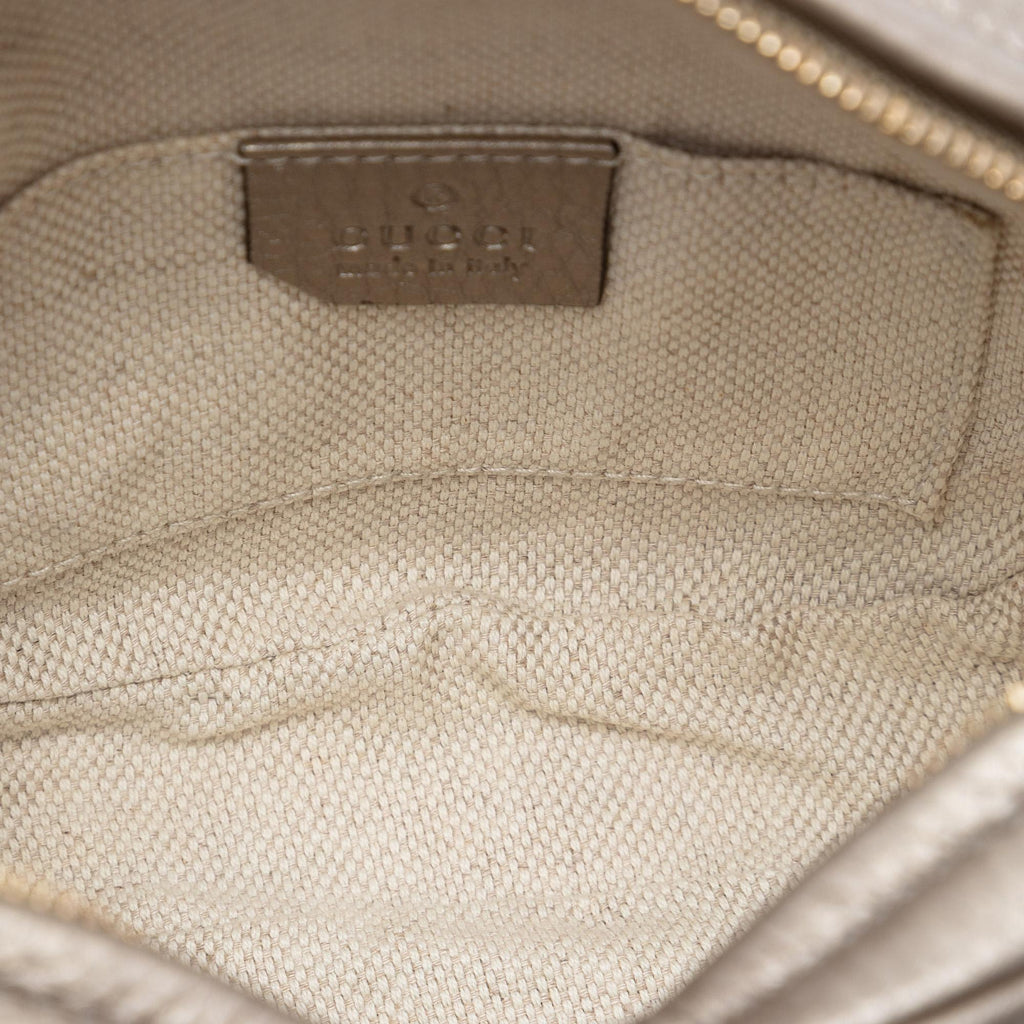 Gucci Mini Metallic Pebbled Calfskin Soho Chain Crossbody