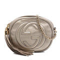 Gucci Mini Metallic Pebbled Calfskin Soho Chain Crossbody