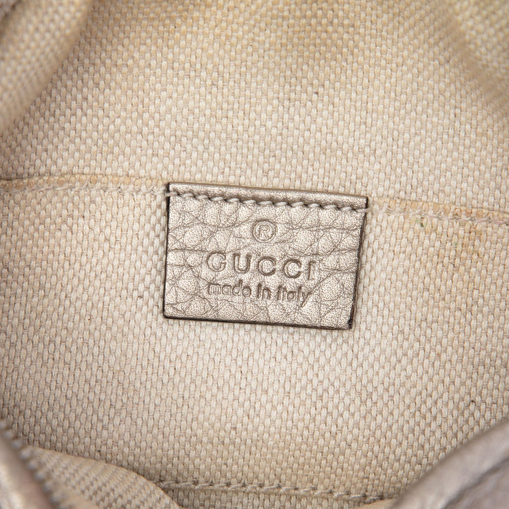Gucci Mini Metallic Pebbled Calfskin Soho Chain Crossbody