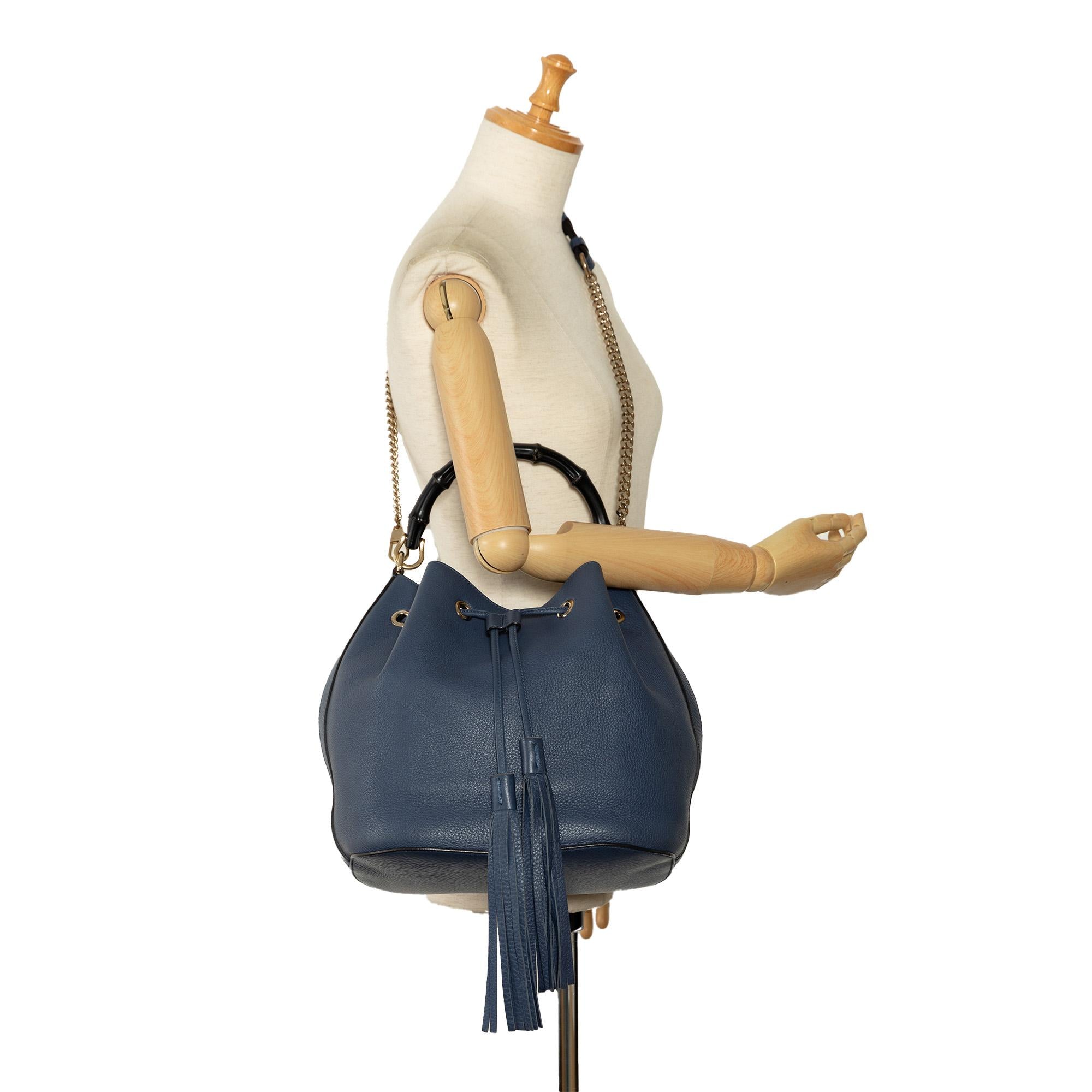 Gucci Miss Bamboo Leather Bucket Bag (SHG-wpdVi1)