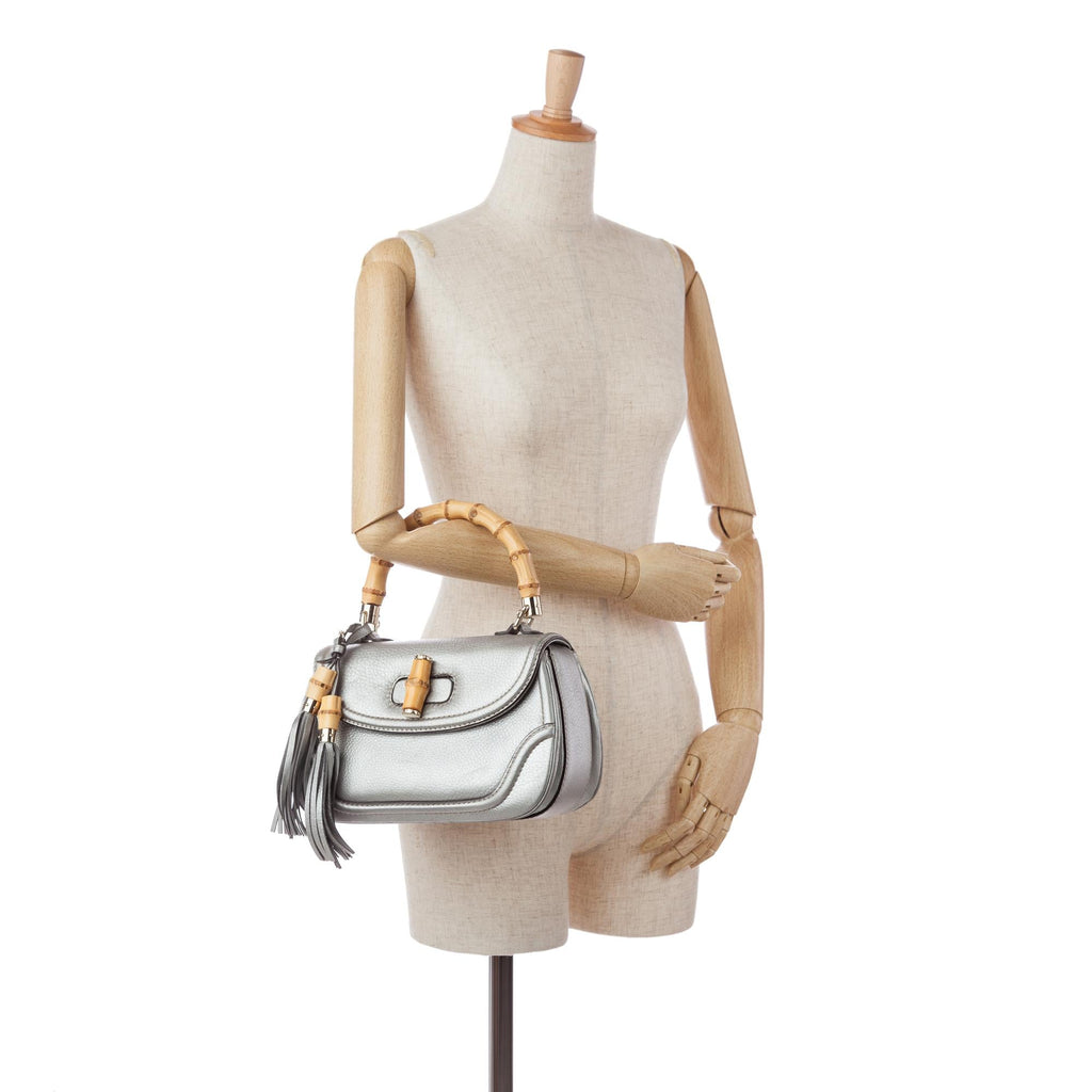 Gucci New Bamboo Leather Handbag (SHG-35959)