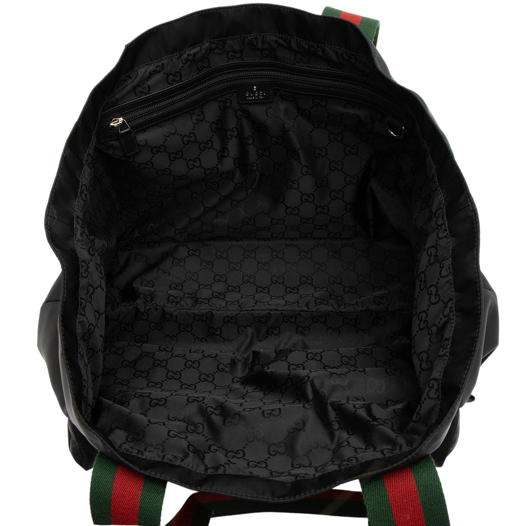 Gucci Nylon Embossed Web Large Tote